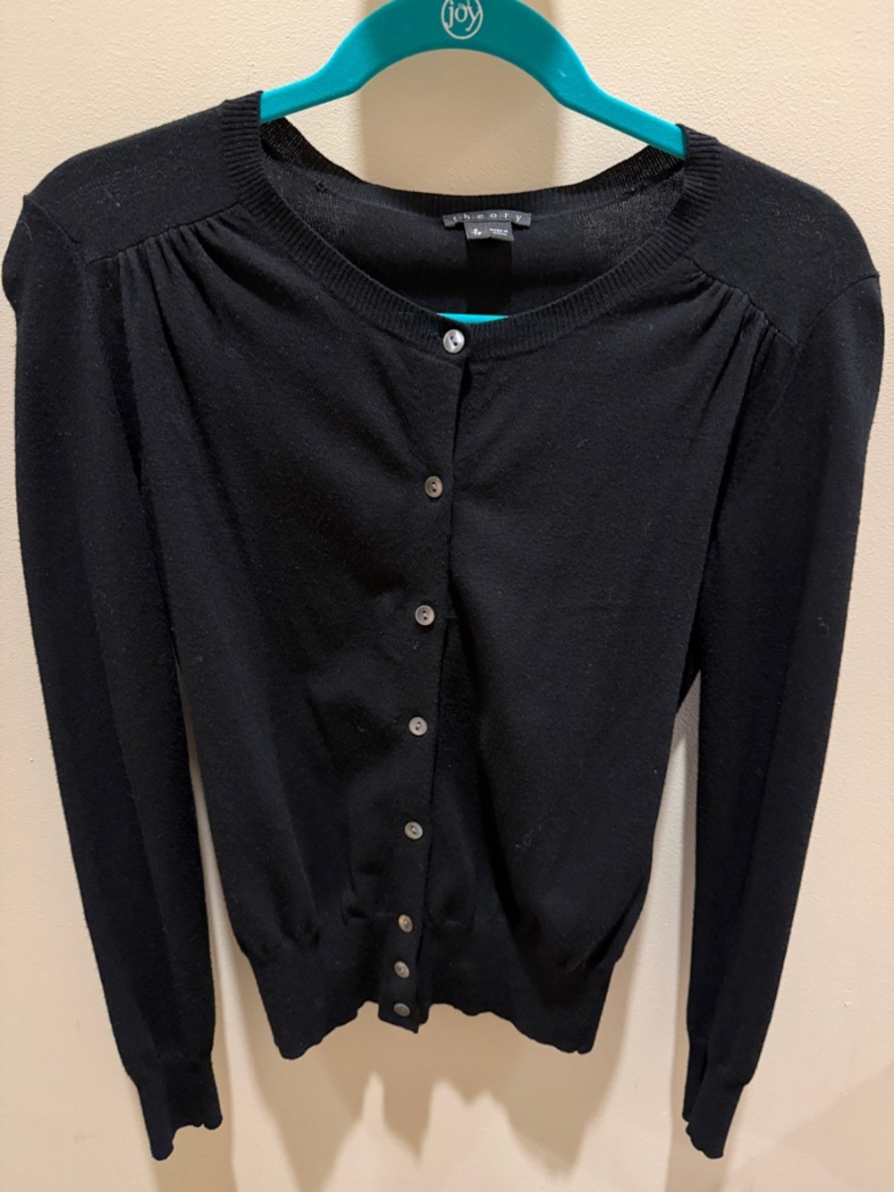 Theory Black Button-Down Top